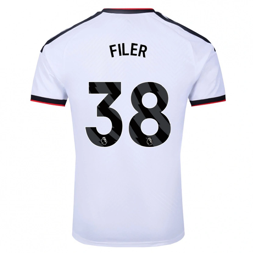 Danxen Uomo Maglia Maddie Filer #38 Bianco Nero Rosso Kit Gara Home 2026/27 Maglietta