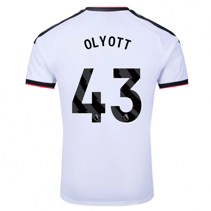 Danxen Uomo Maglia Tom Olyott #43 Bianco Nero Rosso Kit Gara Home 2026/27 Maglietta