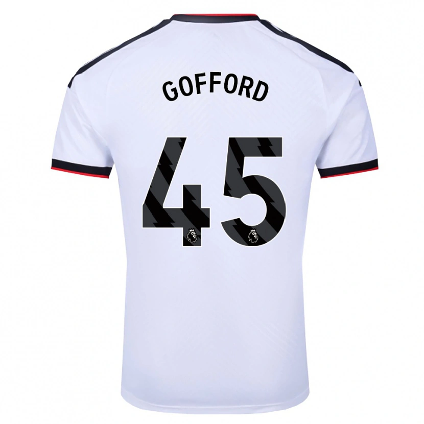 Danxen Uomo Maglia Oliver Gofford #45 Bianco Nero Rosso Kit Gara Home 2026/27 Maglietta