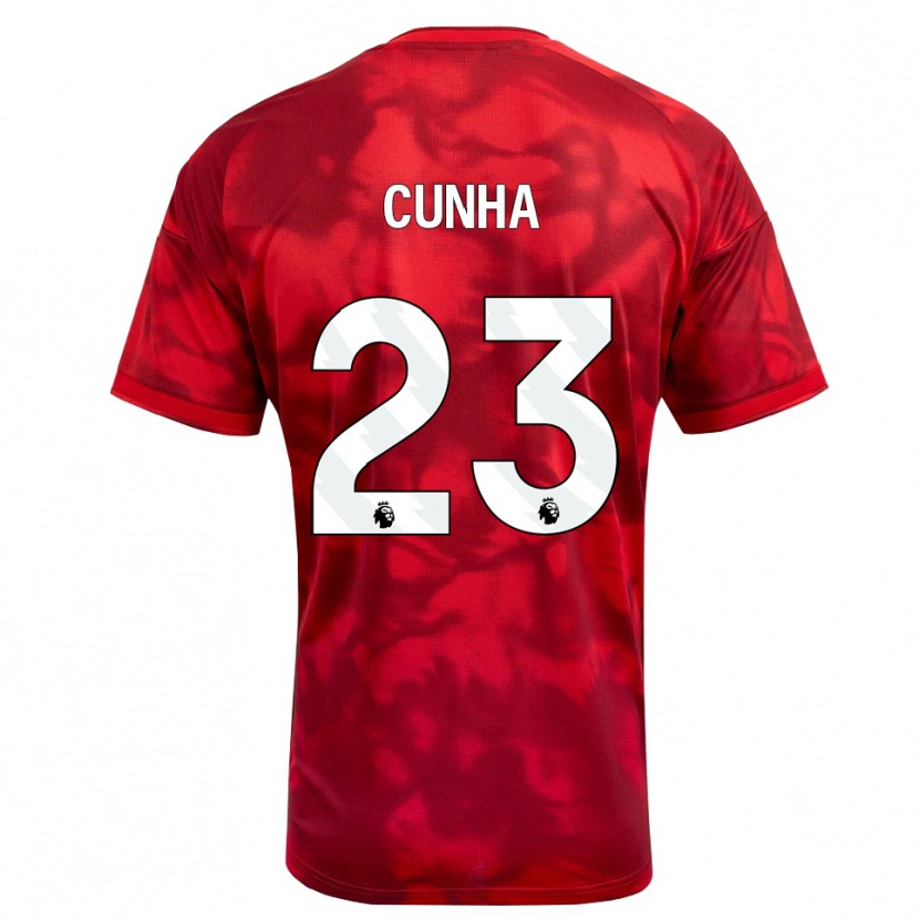Danxen Uomo Maglia Jair Cunha #23 Cremisi Bianco Kit Gara Home 2026/27 Maglietta