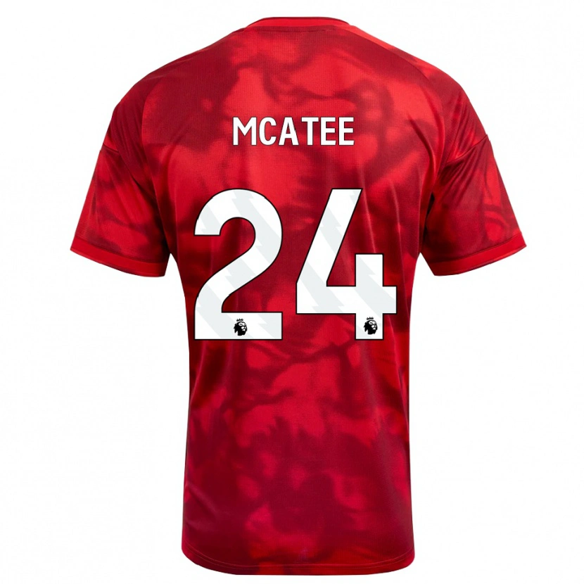 Danxen Uomo Maglia James Mcatee #24 Cremisi Bianco Kit Gara Home 2026/27 Maglietta