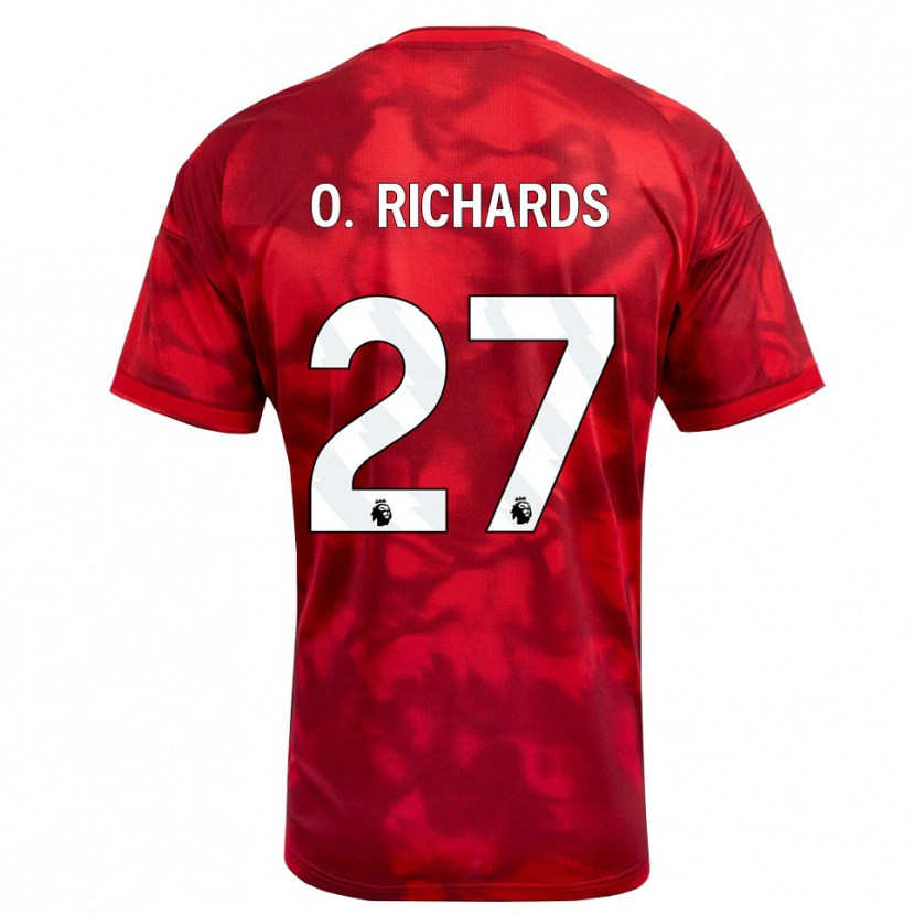 Danxen Uomo Maglia Omar Richards #27 Cremisi Bianco Kit Gara Home 2026/27 Maglietta