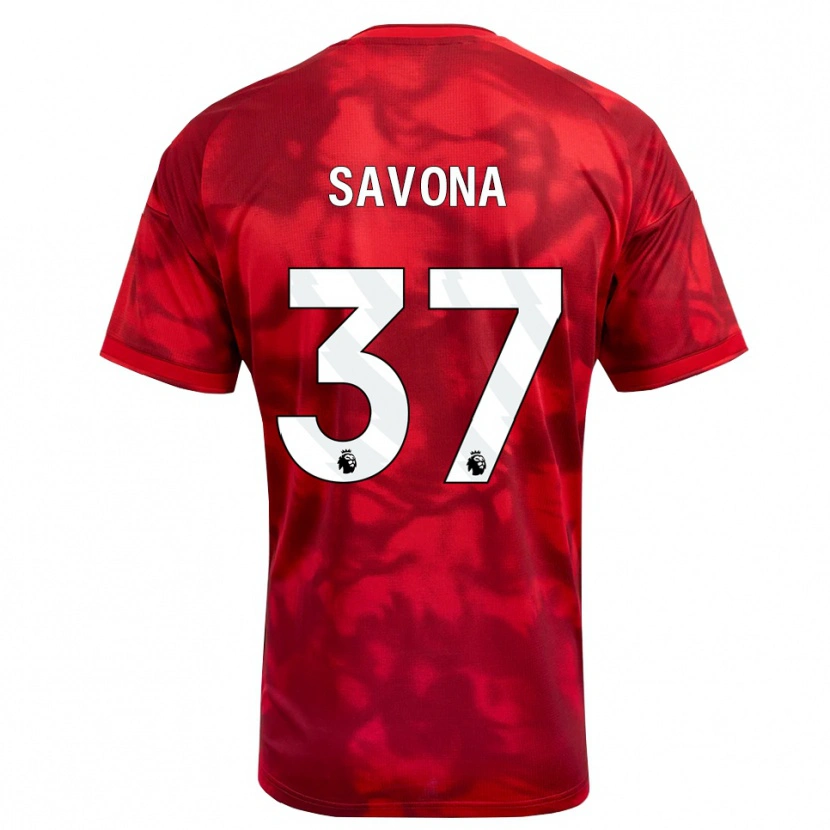 Danxen Uomo Maglia Nicolò Savona #37 Cremisi Bianco Kit Gara Home 2026/27 Maglietta