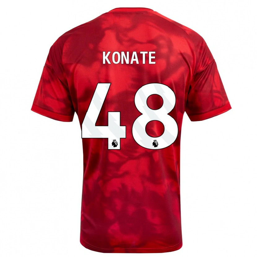 Danxen Uomo Maglia Ateef Konaté #48 Cremisi Bianco Kit Gara Home 2026/27 Maglietta