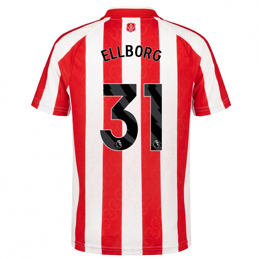 Danxen Uomo Maglia Melker Ellborg #31 Rosso Bianco Nero Kit Gara Home 2026/27 Maglietta