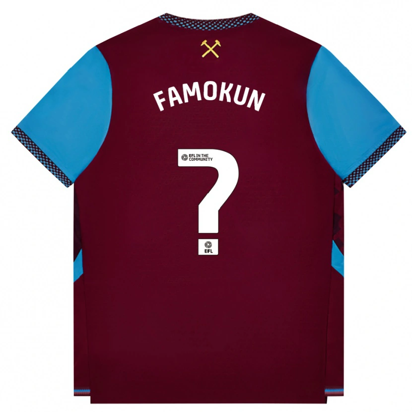 Danxen Uomo Maglia Emmanuel Famokun #0 Borgogna Blu Fiordaliso Kit Gara Home 2026/27 Maglietta