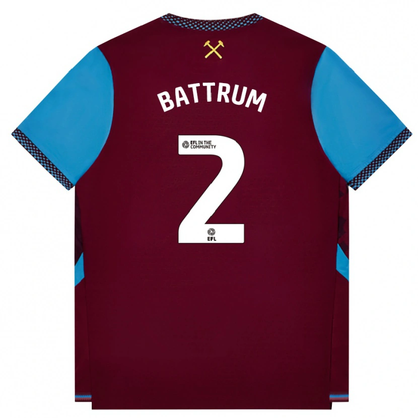 Danxen Uomo Maglia Ryan Battrum #2 Borgogna Blu Fiordaliso Kit Gara Home 2026/27 Maglietta
