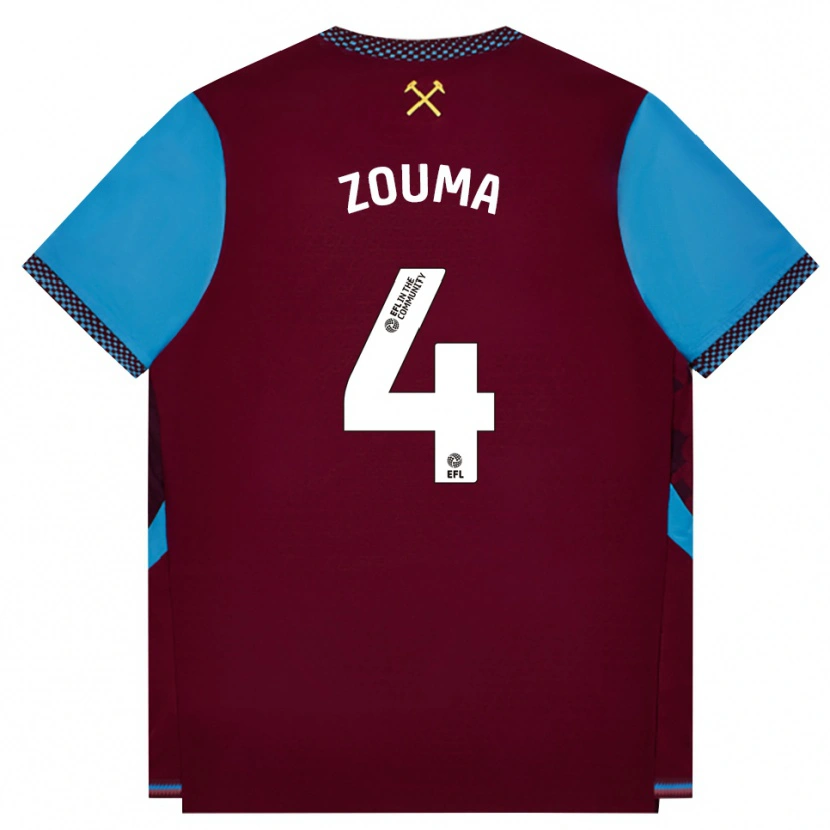 Danxen Uomo Maglia Kurt Zouma #4 Borgogna Blu Fiordaliso Kit Gara Home 2026/27 Maglietta