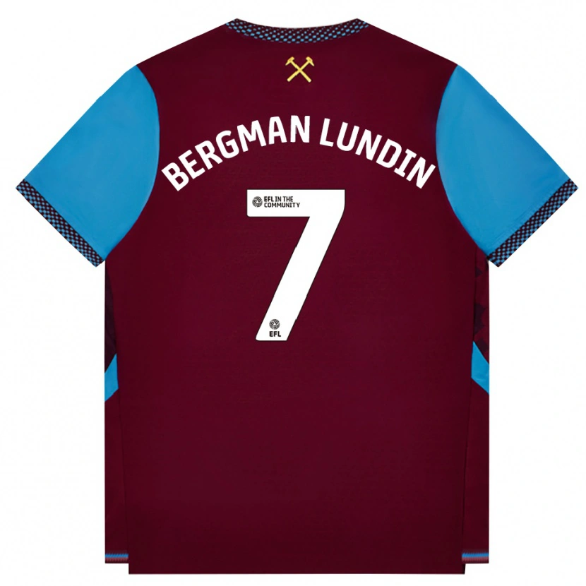 Danxen Uomo Maglia Marika Bergman-Lundin #7 Borgogna Blu Fiordaliso Kit Gara Home 2026/27 Maglietta
