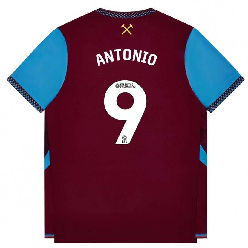 Danxen Uomo Maglia Michail Antonio #9 Borgogna Blu Fiordaliso Kit Gara Home 2026/27 Maglietta