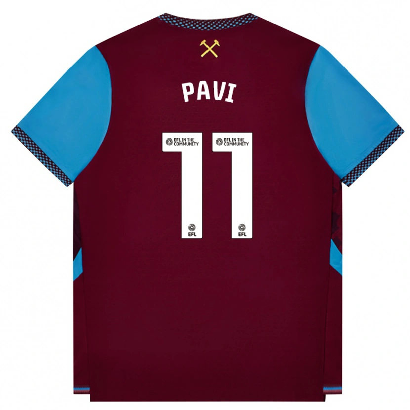 Danxen Uomo Maglia Manuela Paví #11 Borgogna Blu Fiordaliso Kit Gara Home 2026/27 Maglietta