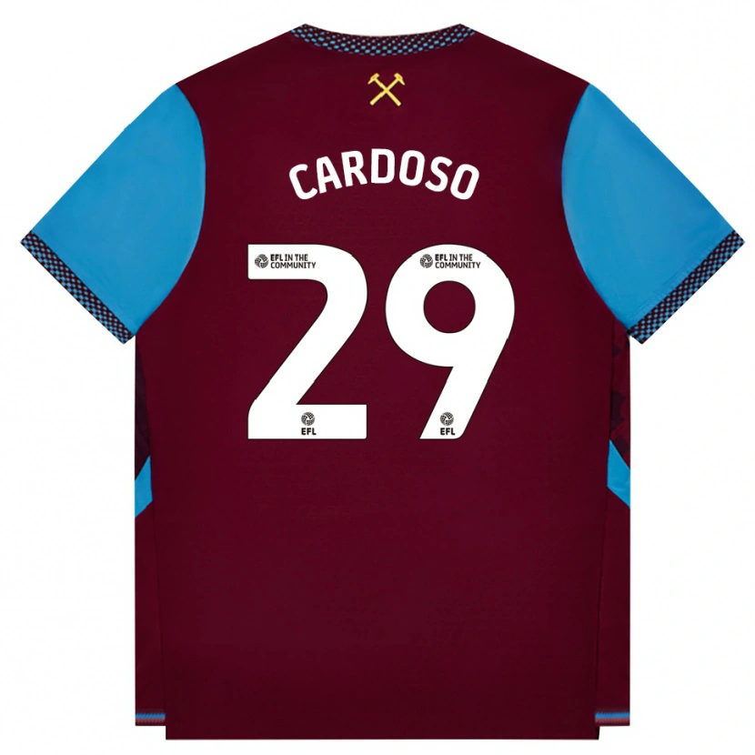 Danxen Uomo Maglia Goncalo Cardoso #29 Borgogna Blu Fiordaliso Kit Gara Home 2026/27 Maglietta