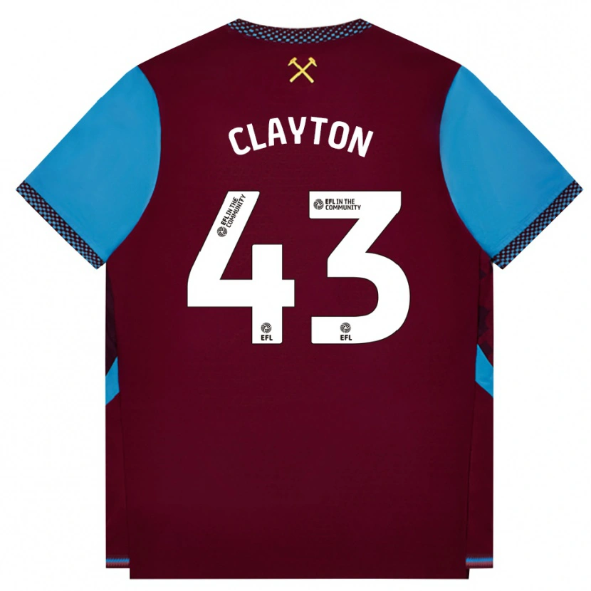 Danxen Uomo Maglia Regan Clayton #43 Borgogna Blu Fiordaliso Kit Gara Home 2026/27 Maglietta