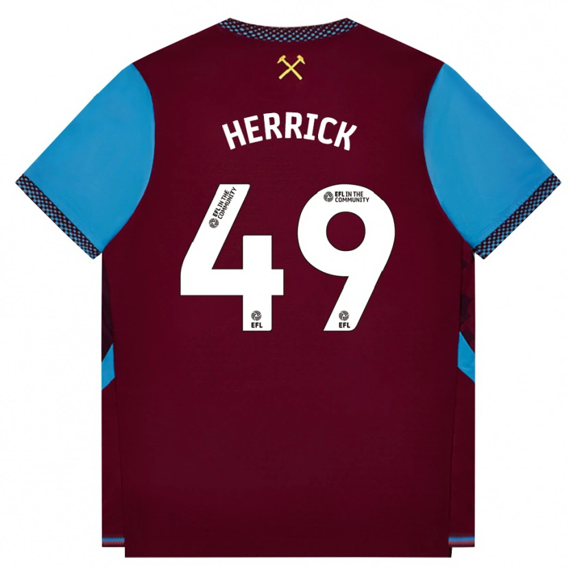 Danxen Uomo Maglia Finlay Herrick #49 Borgogna Blu Fiordaliso Kit Gara Home 2026/27 Maglietta