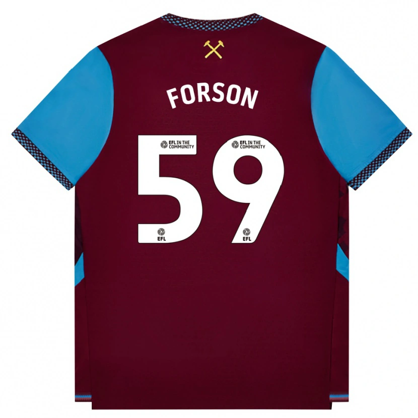 Danxen Uomo Maglia Keenan Forson #59 Borgogna Blu Fiordaliso Kit Gara Home 2026/27 Maglietta