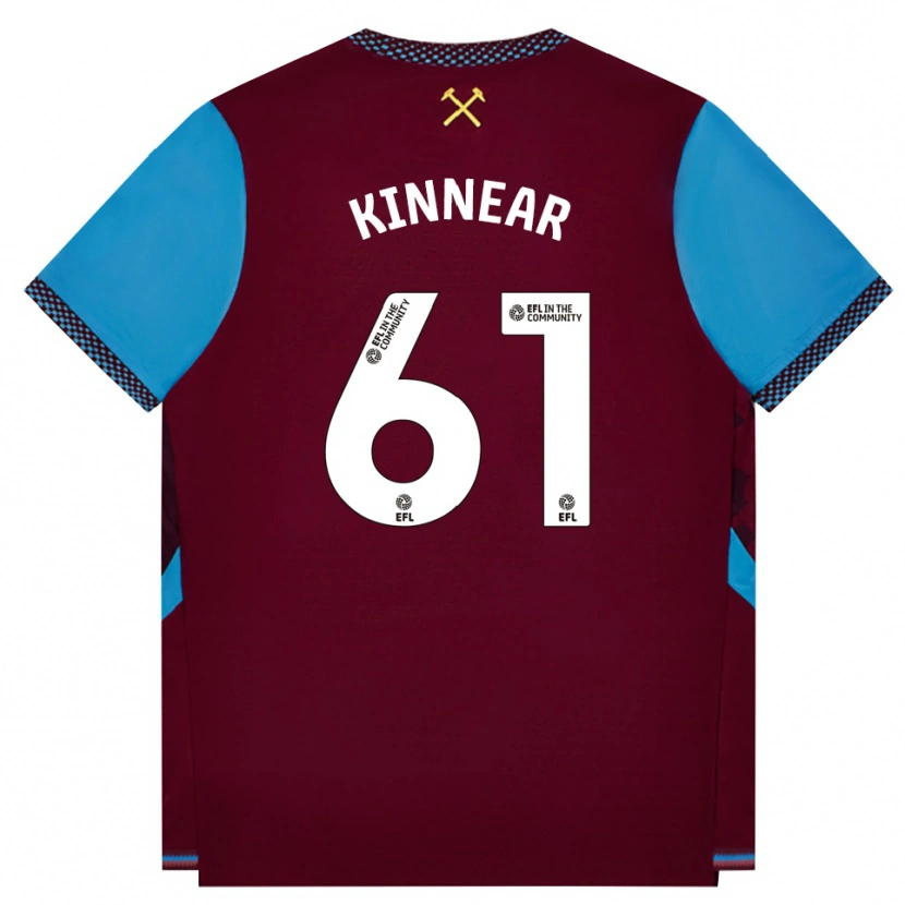 Danxen Uomo Maglia Brian Kinnear #61 Borgogna Blu Fiordaliso Kit Gara Home 2026/27 Maglietta
