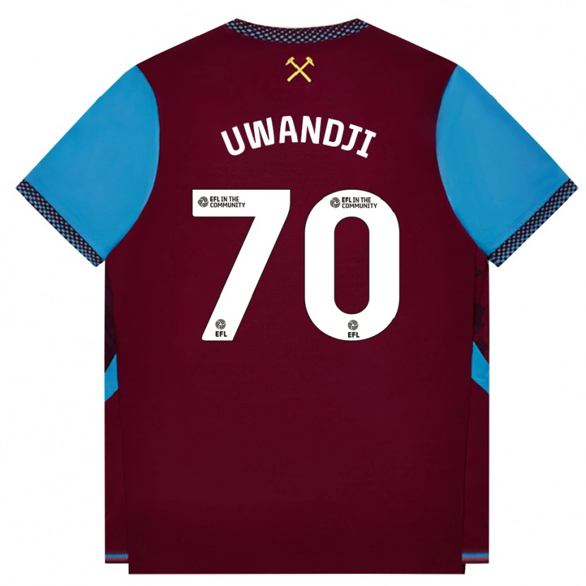 Danxen Uomo Maglia Blaise Uwandji #70 Borgogna Blu Fiordaliso Kit Gara Home 2026/27 Maglietta