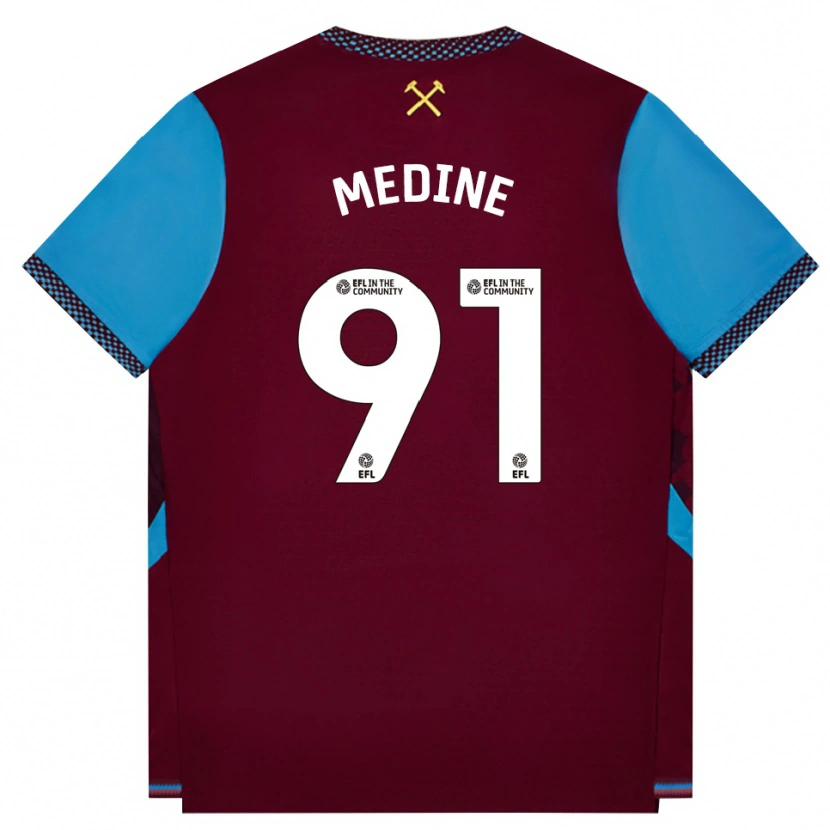 Danxen Uomo Maglia Jephthah Medine #91 Borgogna Blu Fiordaliso Kit Gara Home 2026/27 Maglietta