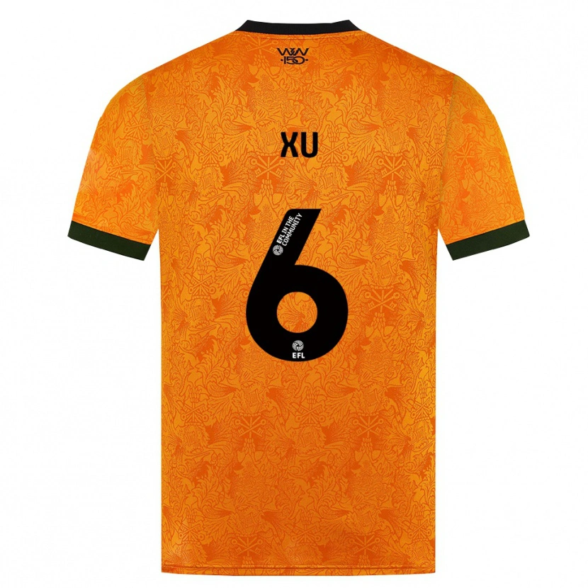 Danxen Uomo Maglia Bin Xu #6 Arancione Nero Kit Gara Home 2026/27 Maglietta