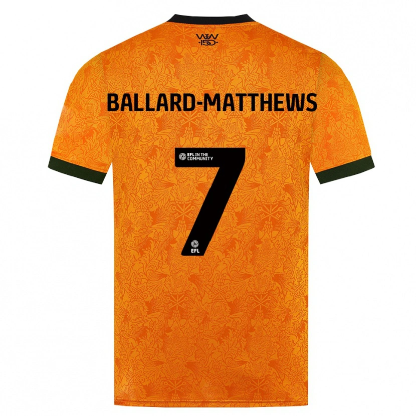 Danxen Uomo Maglia Emilio Ballard-Matthews #7 Arancione Nero Kit Gara Home 2026/27 Maglietta