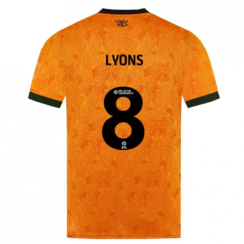 Danxen Uomo Maglia Connor Lyons #8 Arancione Nero Kit Gara Home 2026/27 Maglietta
