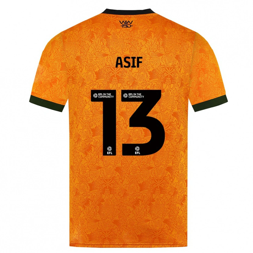 Danxen Uomo Maglia Dawood Asif #13 Arancione Nero Kit Gara Home 2026/27 Maglietta