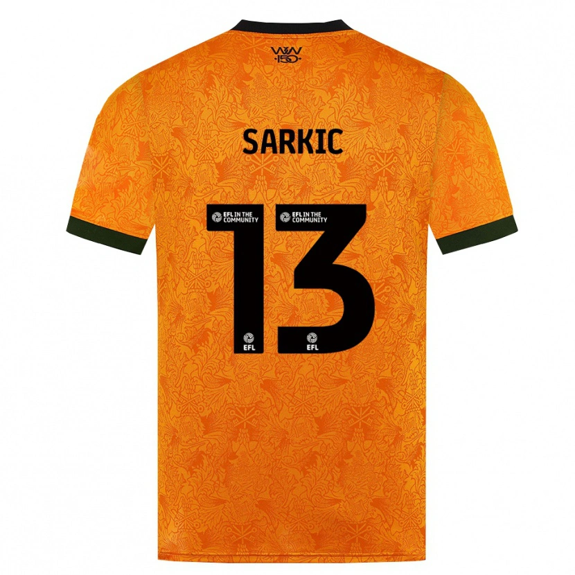 Danxen Uomo Maglia Matija Sarkic #13 Arancione Nero Kit Gara Home 2026/27 Maglietta