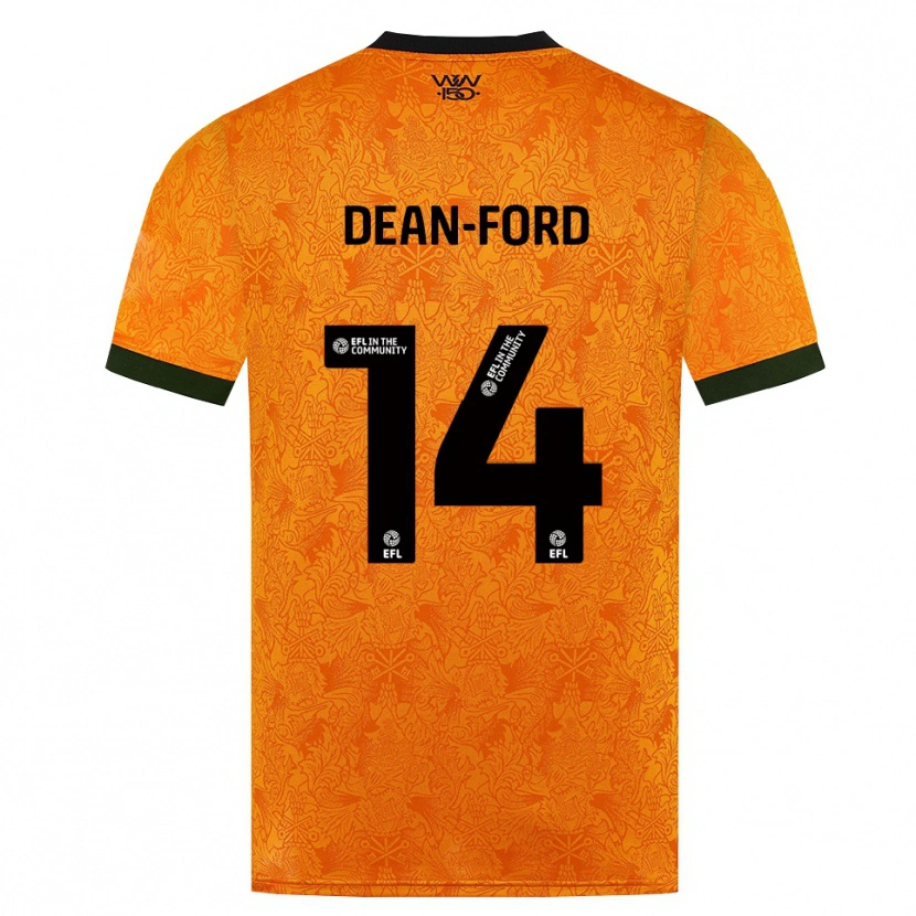 Danxen Uomo Maglia Jacob Dean-Ford #14 Arancione Nero Kit Gara Home 2026/27 Maglietta