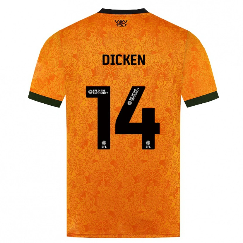 Danxen Uomo Maglia Amy Dicken #14 Arancione Nero Kit Gara Home 2026/27 Maglietta