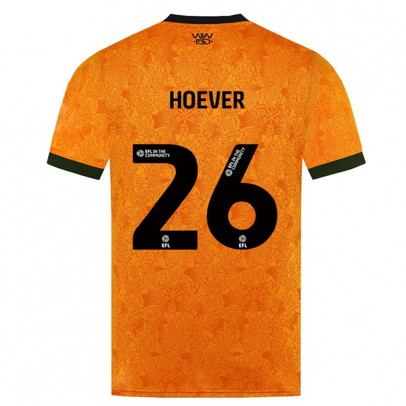 Danxen Uomo Maglia Ki-Jana Hoever #26 Arancione Nero Kit Gara Home 2026/27 Maglietta