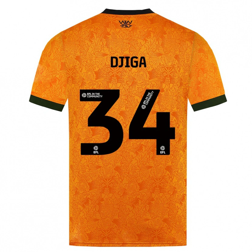 Danxen Uomo Maglia Nasser Djiga #34 Arancione Nero Kit Gara Home 2026/27 Maglietta