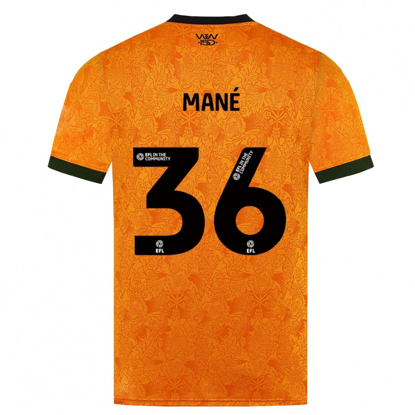 Danxen Uomo Maglia Mateus Mané #36 Arancione Nero Kit Gara Home 2026/27 Maglietta