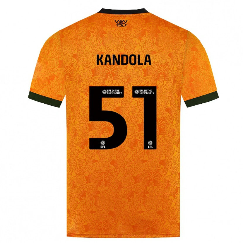 Danxen Uomo Maglia Kam Kandola #51 Arancione Nero Kit Gara Home 2026/27 Maglietta