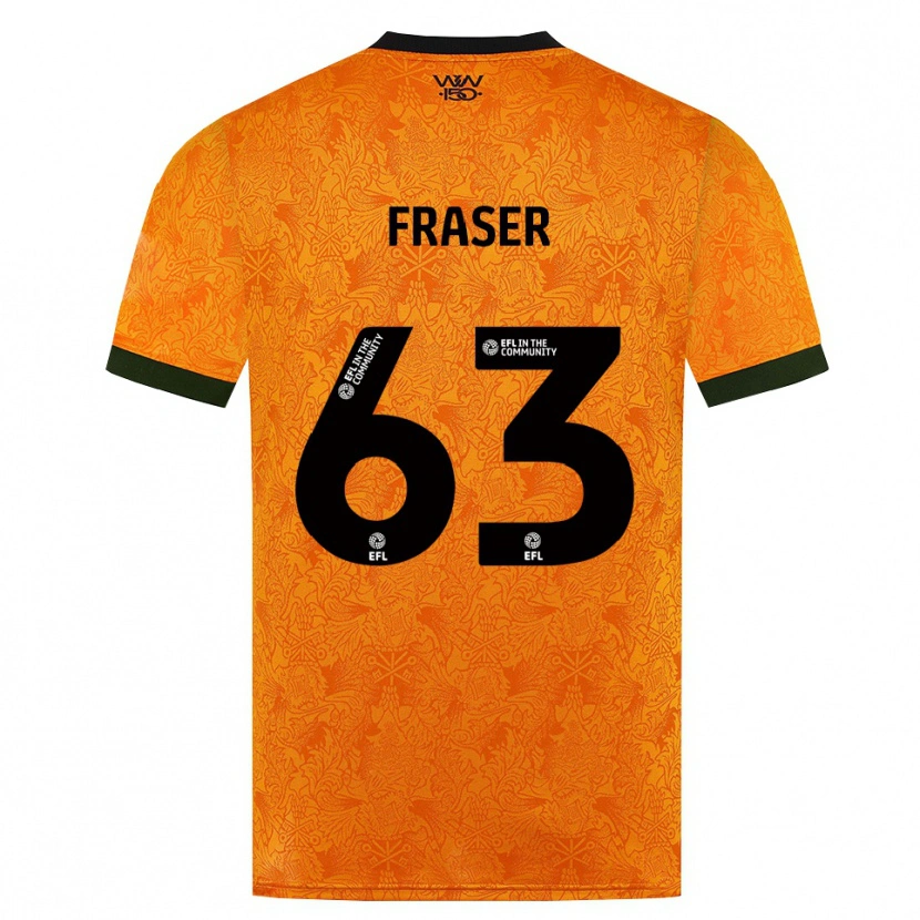 Danxen Uomo Maglia Nathan Fraser #63 Arancione Nero Kit Gara Home 2026/27 Maglietta
