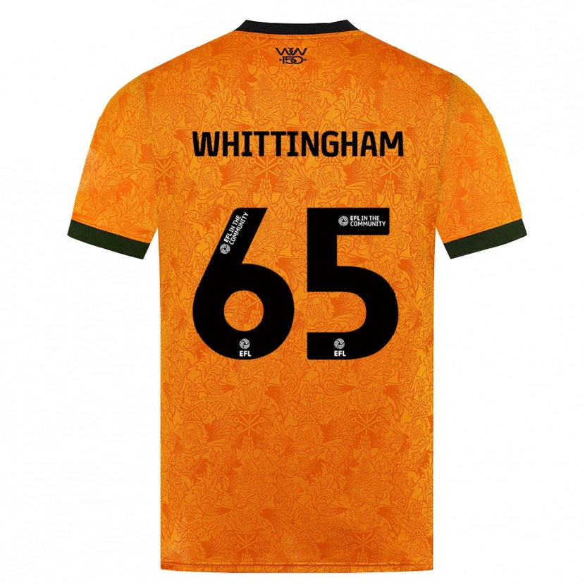 Danxen Uomo Maglia Matthew Whittingham #65 Arancione Nero Kit Gara Home 2026/27 Maglietta