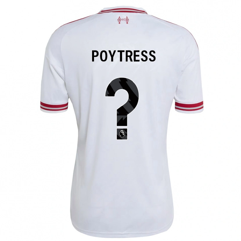 Danxen Uomo Maglia Jacob Poytress #0 Rosso Bianco Kit Gara Away 2026/27 Maglietta