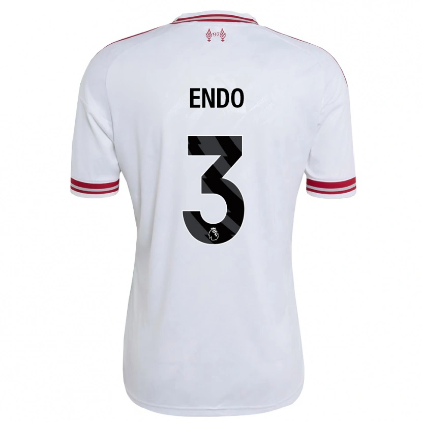 Danxen Uomo Maglia Wataru Endo #3 Rosso Bianco Kit Gara Away 2026/27 Maglietta