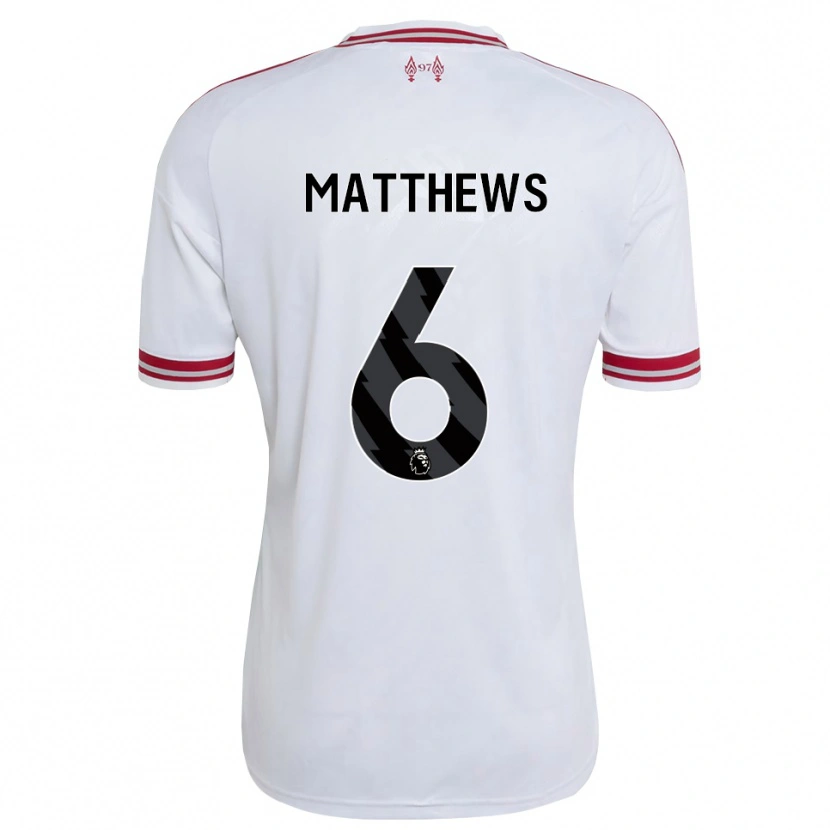 Danxen Uomo Maglia Jasmine Matthews #6 Rosso Bianco Kit Gara Away 2026/27 Maglietta