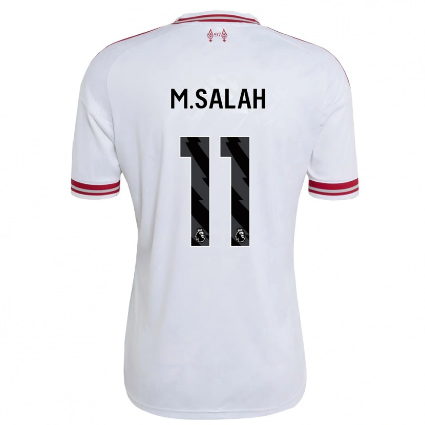 Danxen Uomo Maglia Mohamed Salah #11 Rosso Bianco Kit Gara Away 2026/27 Maglietta