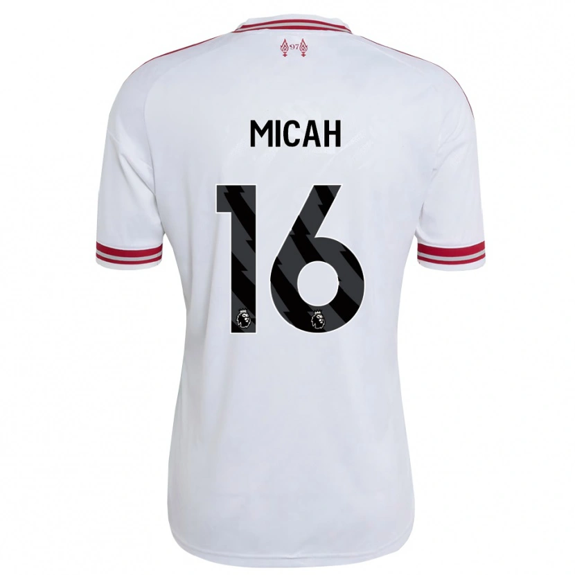 Danxen Uomo Maglia Teagan Micah #16 Rosso Bianco Kit Gara Away 2026/27 Maglietta