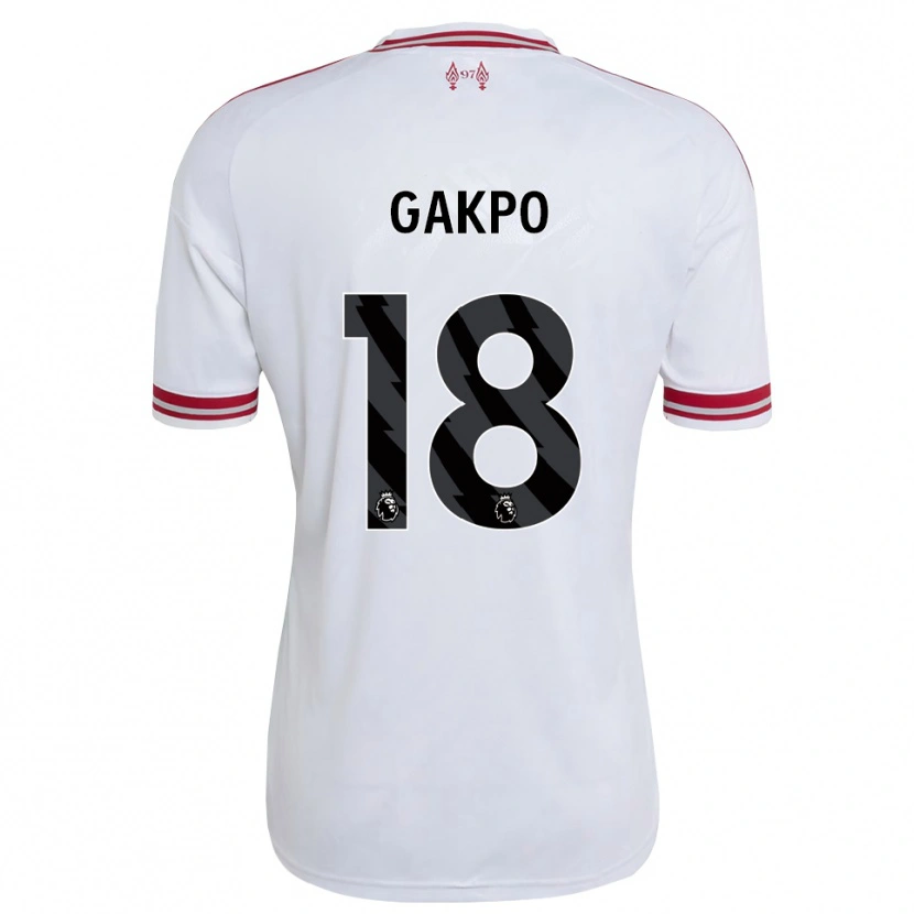 Danxen Uomo Maglia Cody Gakpo #18 Rosso Bianco Kit Gara Away 2026/27 Maglietta