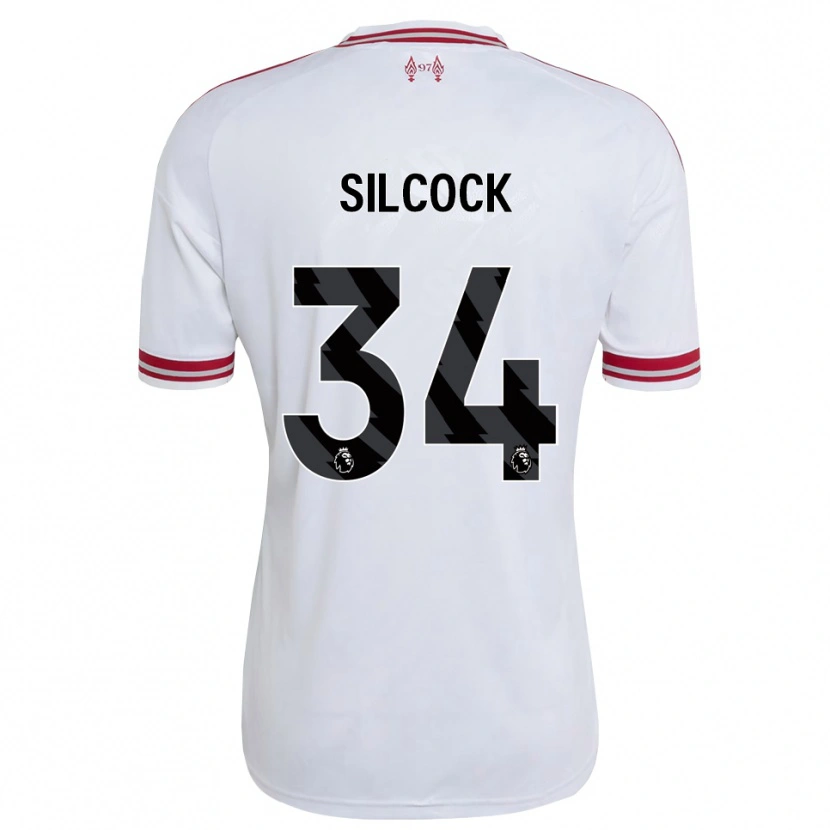 Danxen Uomo Maglia Hannah Silcock #34 Rosso Bianco Kit Gara Away 2026/27 Maglietta