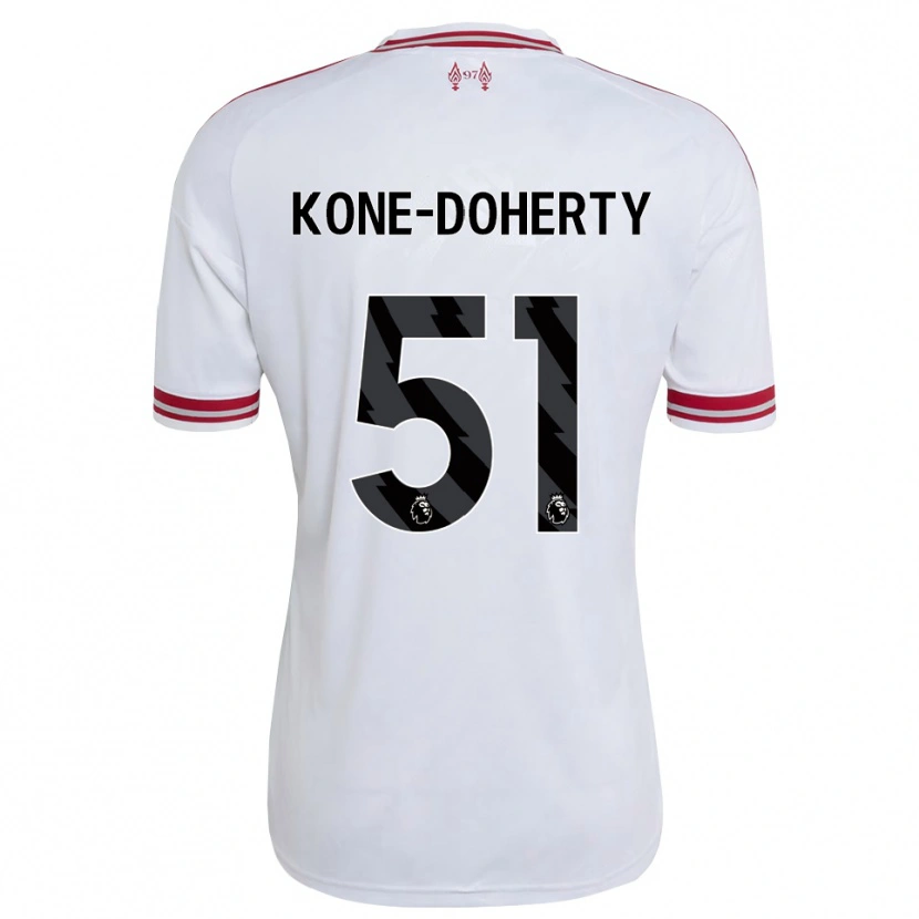 Danxen Uomo Maglia Trent Kone-Doherty #51 Rosso Bianco Kit Gara Away 2026/27 Maglietta