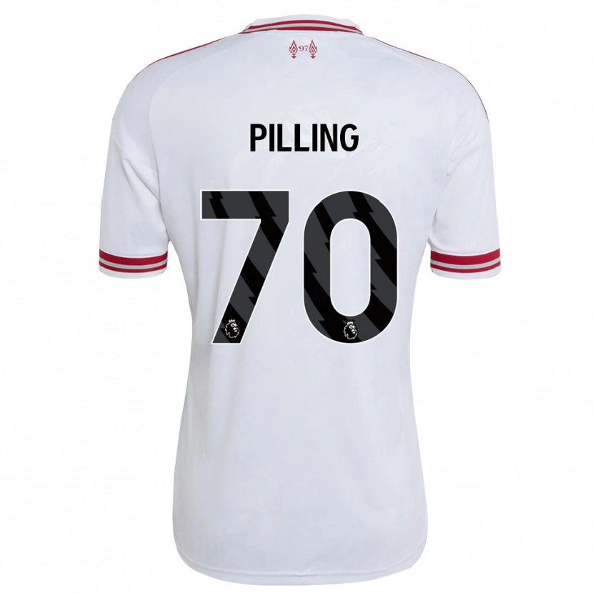 Danxen Uomo Maglia Tommy Pilling #70 Rosso Bianco Kit Gara Away 2026/27 Maglietta