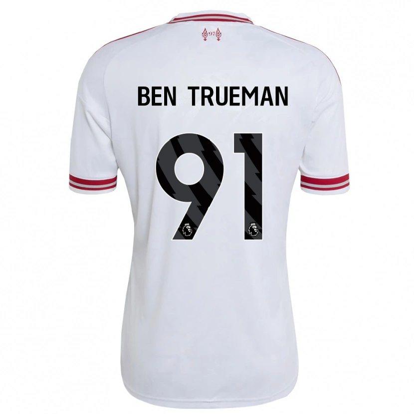 Danxen Uomo Maglia Ben Trueman #91 Rosso Bianco Kit Gara Away 2026/27 Maglietta