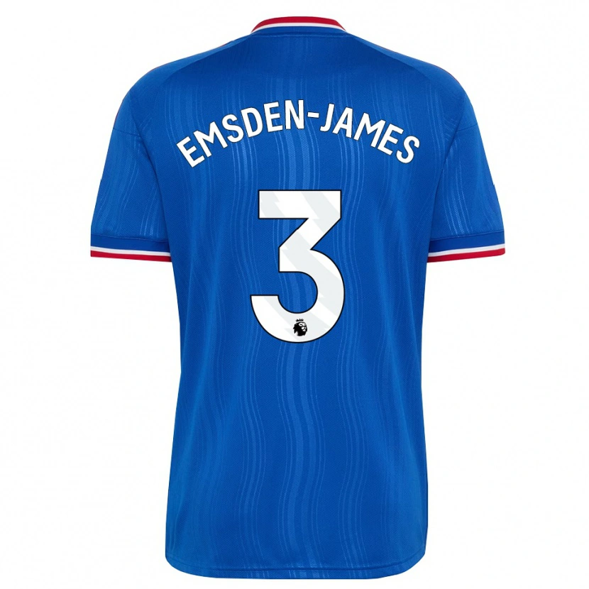 Danxen Uomo Maglia Harley Emsden-James #3 Blu Bianco Rosso Kit Gara Away 2026/27 Maglietta
