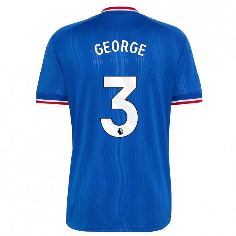 Danxen Uomo Maglia Gabby George #3 Blu Bianco Rosso Kit Gara Away 2026/27 Maglietta