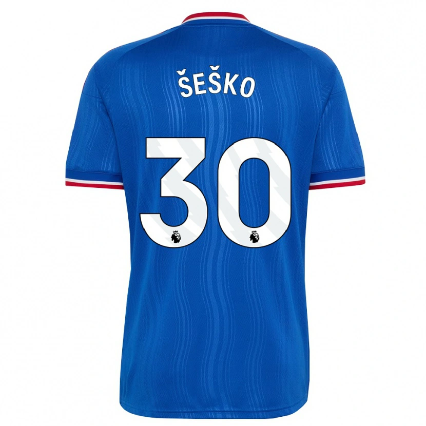 Danxen Uomo Maglia Benjamin Sesko #30 Blu Bianco Rosso Kit Gara Away 2026/27 Maglietta