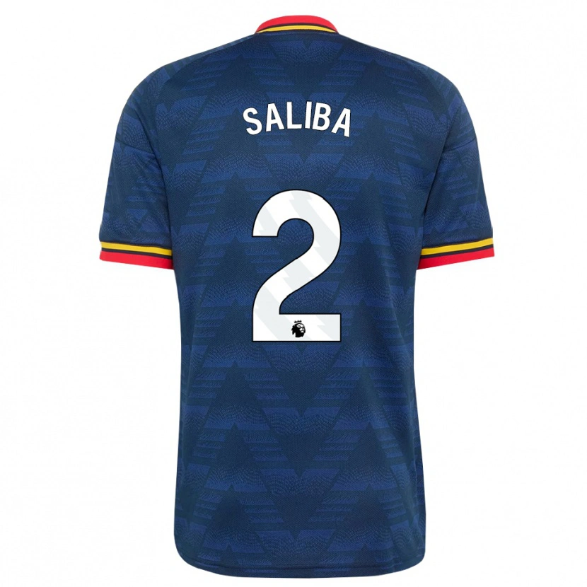 Danxen Uomo Maglia William Saliba #2 Blu Notte Giallo Rosso Kit Gara Away 2026/27 Maglietta