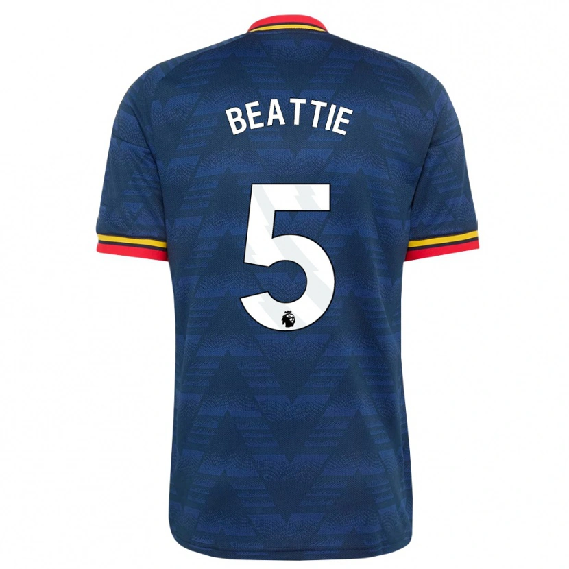 Danxen Uomo Maglia Jen Beattie #5 Blu Notte Giallo Rosso Kit Gara Away 2026/27 Maglietta